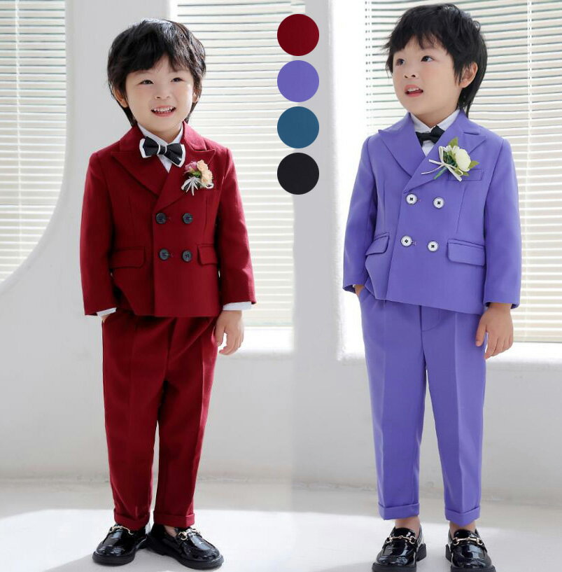Rakuten - 【送料無料】男の子スーツ 子供 スーツ キッズスーツ ピアノ発表会スーツ 入学式 入園式スーツ タキシード 子どもスーツ 上下セット お受験 誕生日 パーティー 礼服 男の子 フォーマルスーツ ベビー ジュニア 結婚式 卒園式 4点セット ジャケット+パンツ+ベスト+シャツ
