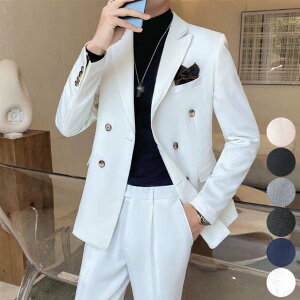 ビジネススーツ セットアップ ダブルスーツ スーツセット 礼服 結婚式 3ピーススーツ メンズ スリムスーツ フォーマルスーツ 着痩 スタイリッシュ 3点セット ジャケット+パンツ+ベスト スリーピース 司会 舞台 花婿 撮影 通勤 パーティー 発表会 忘年会通販セール