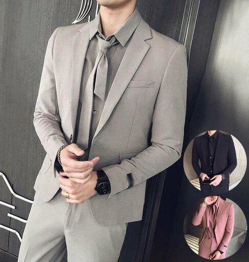 【送料無料】スリムスーツ 結婚式スーツ 通勤 スーツ メンズスーツセット ジャケット+パンツ+ベスト 3点セット ビジネススーツ セットアップ フォーマルスーツ 披露宴 司会 舞台 パーティー 成人式 父の日 息子 プレゼント 韓国風 春夏秋冬 細身スーツ 紳士服 カッコイイ