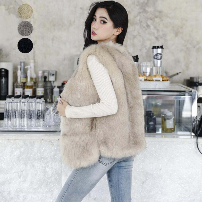 【送料無料】コート レデイース ファーベスト 袖なし ファーコート ベスト フェイクファー 高級 可愛い 上着 暖かい 秋冬　モコモコ きれいめ アウター ジャケット ショートコート シンプル 定番 大きいサイズ 韓国風 通勤 通学 女子会 オフィス デート おしゃれ
