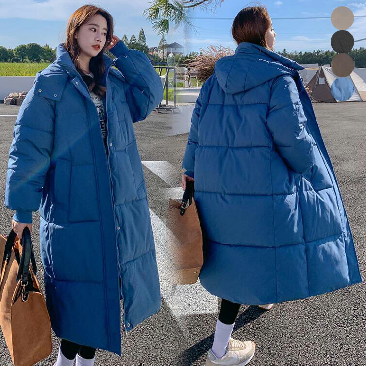 Down Coat - 【送料無料】中綿コート レディース ダウンコート 通勤 通学 黒 ダウンジャケット フード付き 冬用 着回し 20代 30代 40代 ロングコート 可愛い 厚手 中綿ジャケット ゆったり 大きいサイズ カジュアルコート 防風 防寒コート 防寒着 冬アウター おしゃれ 韓国風