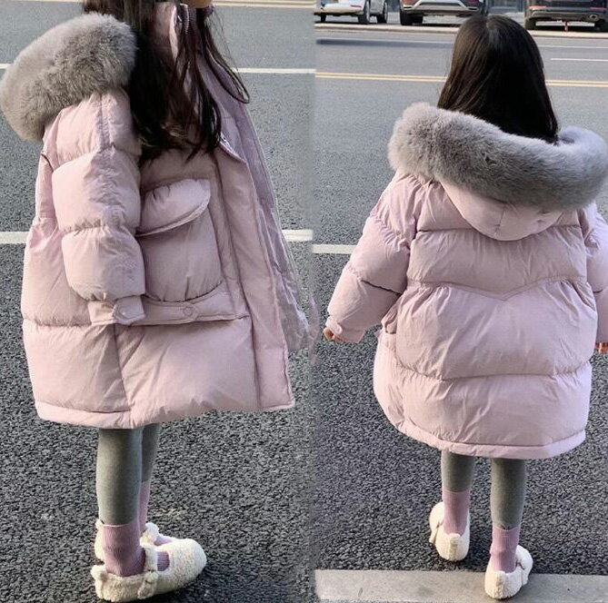 【送料無料】子供服 ダウンコート キッズ アウター 中綿 厚手 フェイクファー ダウンジャケット ロング丈 秋冬 ベビー服 フード付き 女の子 防風 可愛い 軽い 暖かい ジュニア コート ジャケット お出かけ 通園 通学 シンプル トップス 防寒コート キッズコート 100～160cm