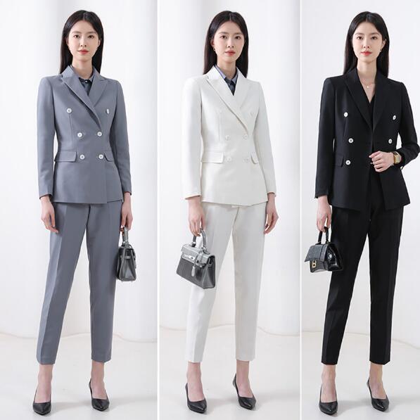 【送料無料】ビジネススーツ 高級感 レディース リクルートスーツ パンツスーツ きれいめ OL 面接 就活 事務服 可愛い スーツ フォーマルスーツ 2点セット ジャケット+パンツ セットアップ 入学式スーツ 卒業 結婚式 ママスーツ 大量注文か 七五三 母 大きいサイズ S-4XL