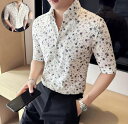 【送料無料】夏シャツ メンズシャツ スーツシャツ 韓国風 ワイシャツ Yシャツ カジュアルシャツ ブラウス シンプルシャツ 成人式 卒業式 結婚式 通勤通学 半...