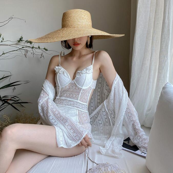 【送料無料】オールインワン水着 レース セクシー 水着 可愛い タンキニ レディース 2点セット セット水着 体型カバー水着 ビキニ パレオ 小胸 春 夏 女性 大人 Bikini 温泉 海外旅行 ビーチ 海水浴 水泳 プール ビーチ ファッション 大きいサイズ 20代 30代 40代
