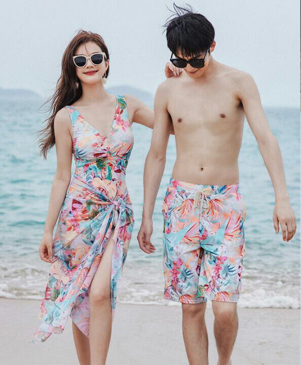 セット水着ペアルック体型カバー連体...