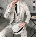 【新品セール 送料無料】オールシーズン フォーマルスーツ 大きいサイズ 通勤 ビジネススーツ メンズ 紳士服 3点セット ジャケット パンツ ベスト スリーピー...