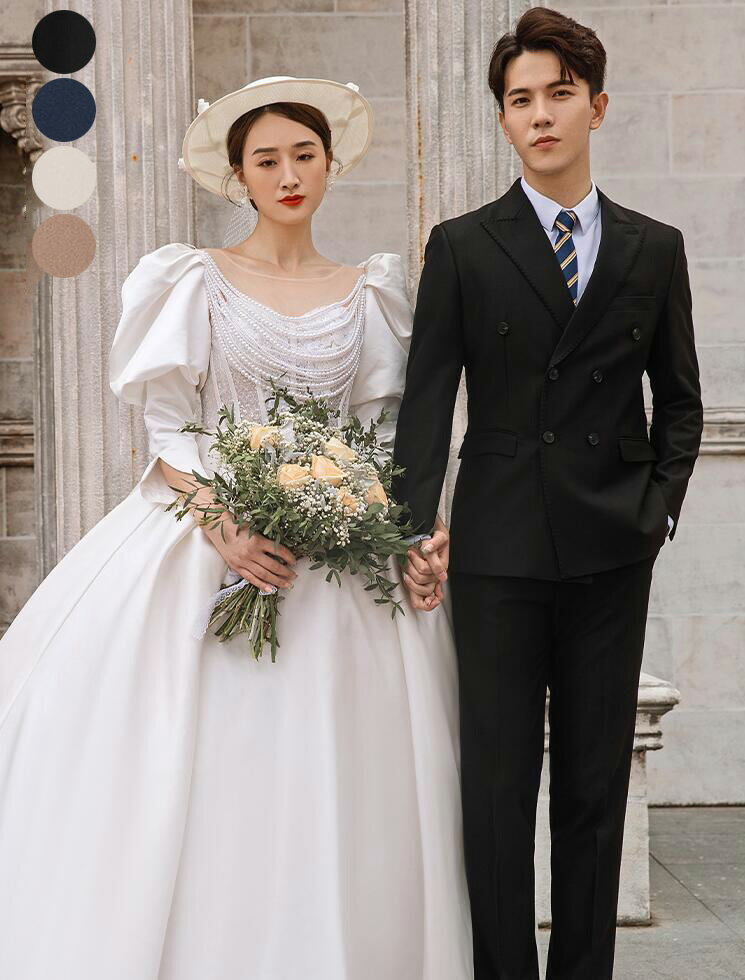 【送料無料】ダブルスーツ 紳士服 二次会 撮影用 メンズスーツ 結婚式スーツ 上下セット ビジネススーツ 2点/3点セット フォーマルスーツ 無地 メンズ スリーピース スーツ スーツセット 通勤 入社 卒業 成人式スーツ ジャケット+ベスト+パンツ 男性スーツ セットアップ