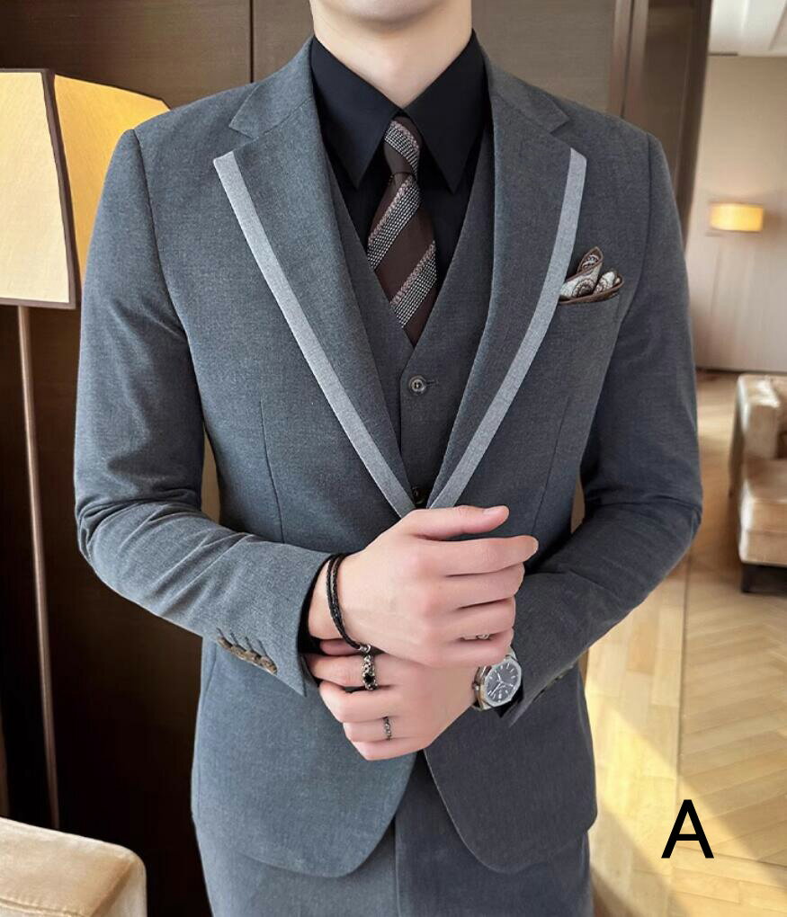 【送料無料】シングルスーツ ビジネススーツ メンズ 紳士服 フォーマルスーツ メンズスーツ 卒業 成人式スーツ 2点/3点セット ジャケット+パンツ+ベスト スリーピース 通勤 入社 スーツ 上下セット 大きいサイズ 細身スーツ セットアップ スーツセット 男性スーツ