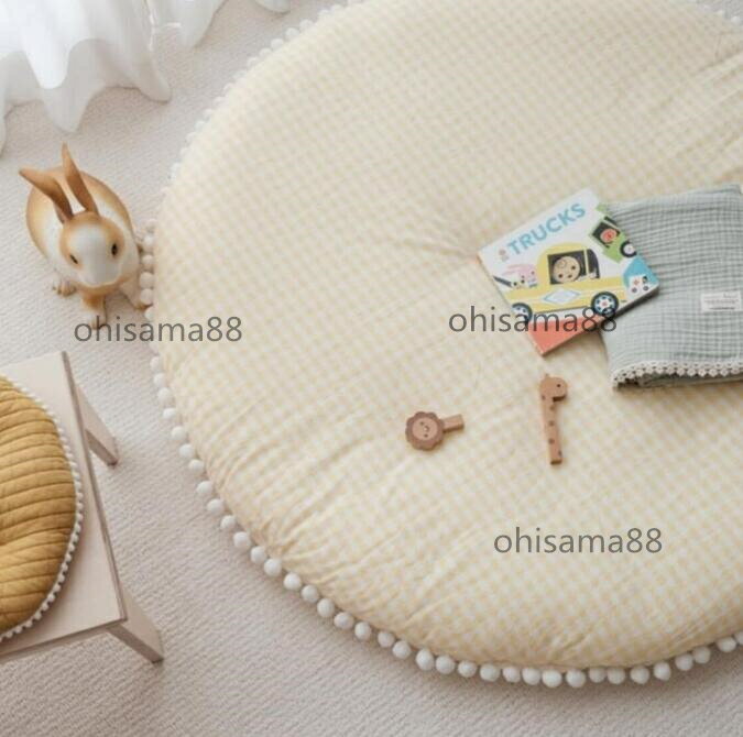 【新品登場！送料無料 】ベビーマット 寝相 月齢フォト 厚手 お昼寝マット サニーマット 直径95cm キルトラグ 出産祝い ごろ寝 プレイマット 赤ちゃん ラグマット マットだけ ラウンドマット コットン 丸洗いOK イブルマット カバーの取り外し可能 プレゼント ギフト