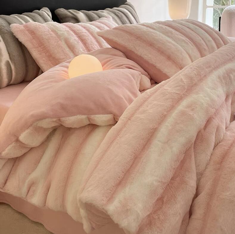 【送料無料】ふとんカバーセット 可愛い 布団カバーセット ランネル 暖かい 4点セット 寝具カバーセッ..