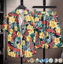 【 送料無料】カジュアルセット 短パン 海 メンズセット 夏服 2点セット ハーフパンツ 男性 上下セット 海パン ビーチウェア 軽量 セットアップ 半パン 花...