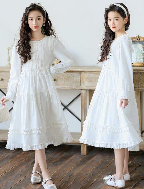 乐天商城 - 【 送料無料】子供服 女の子 カジュアルワンピース ガールズ 長袖ワンピース 韓国 キッズワンピース ジュニア 七五三 こどもの日 通園 通学 姫系 キッズ服 プリンセス 春秋 子供ドレス 人気ワンピース フォーマル 入学式 入園式 卒業式 卒園式 発表会 結婚式