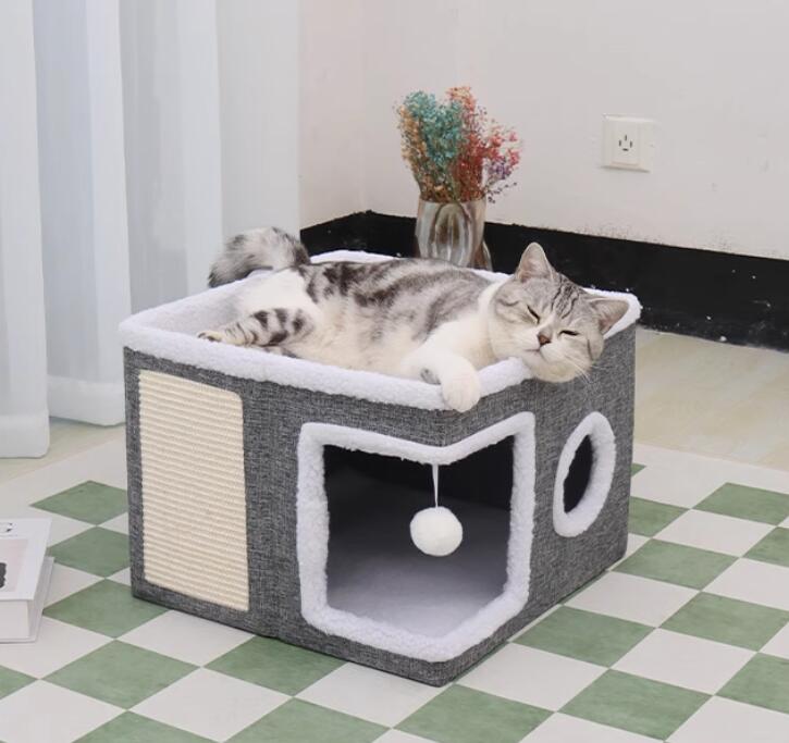 【 送料無料】猫ボックスハウス 猫小屋 可愛い ハウス ペットハウス ペット 猫ハウ...