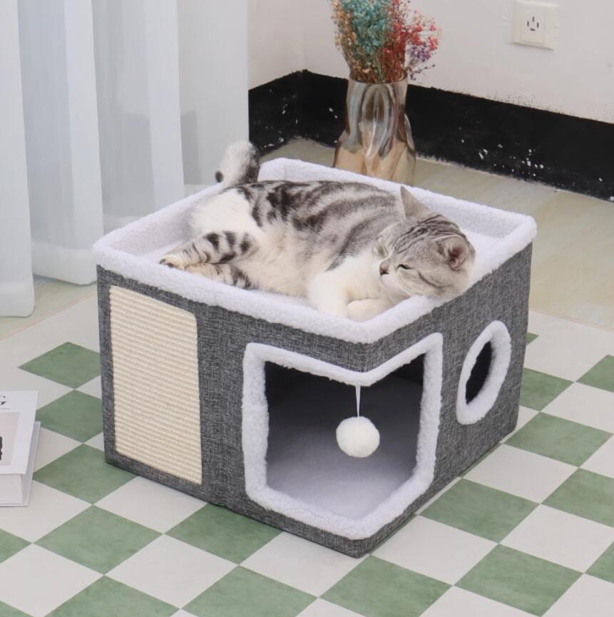 【 送料無料】猫ボックスハウス 猫小屋 可愛い ハウス ペットハウス ペット 猫ハウ...