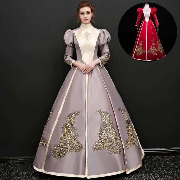 【送料無料】高級感 ヨーロッパ風ドレス 貴族ドレス お姫様ドレス パーティードレス ハロウィン クリスマス ロングドレス 演劇 文化祭 ステージ衣装 宮廷ドレス...