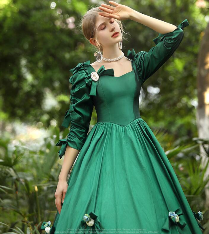 【送料無料】高級感 ヨーロッパ風ドレス オペラ声楽 宮廷ドレス ステージ衣装 学園祭 舞踏会 可愛い パーティードレス お嬢様ワンピース 演奏会 華やか中世貴族風 貴族ドレス ロングドレス 帽子付き ハロウィン クリスマス 撮影 演劇 文化祭