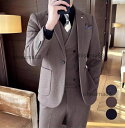 【送料無料】メンズスーツ 紳士服 通勤 就職 スーツ 男性用 冬 ビジネススーツ 細身 フォーマルスーツ 2/3/4点セット ジャケット+パンツ+ベスト+白シャ...