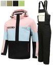 【送料無料】スキーウェア 男女兼用 ペアスノーウェア レディース メンズスノボウェア 雪服 スノーボードウェア 2点セット ジャケット パンツ 防寒 防水 ボー...