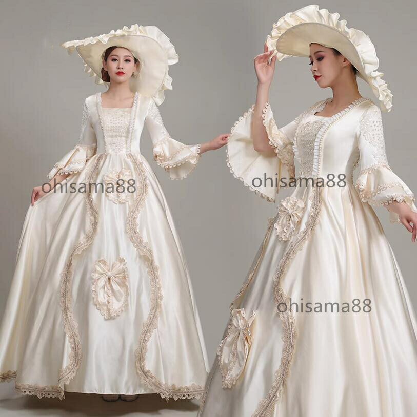 Rakuten - 【送料無料】宮廷ドレス プリンセスドレス 演劇 貴婦人ドレス 華やか 高級感 フレア袖 中世貴族風 お姫様ワンピース 貴族ドレス ステージ衣装 ヨーロッパ風ドレス ハロウィン クリスマス オペラ声楽 舞踏会 ロングドレス 可愛い パーティードレス 撮影 演奏会 文化祭 学園祭
