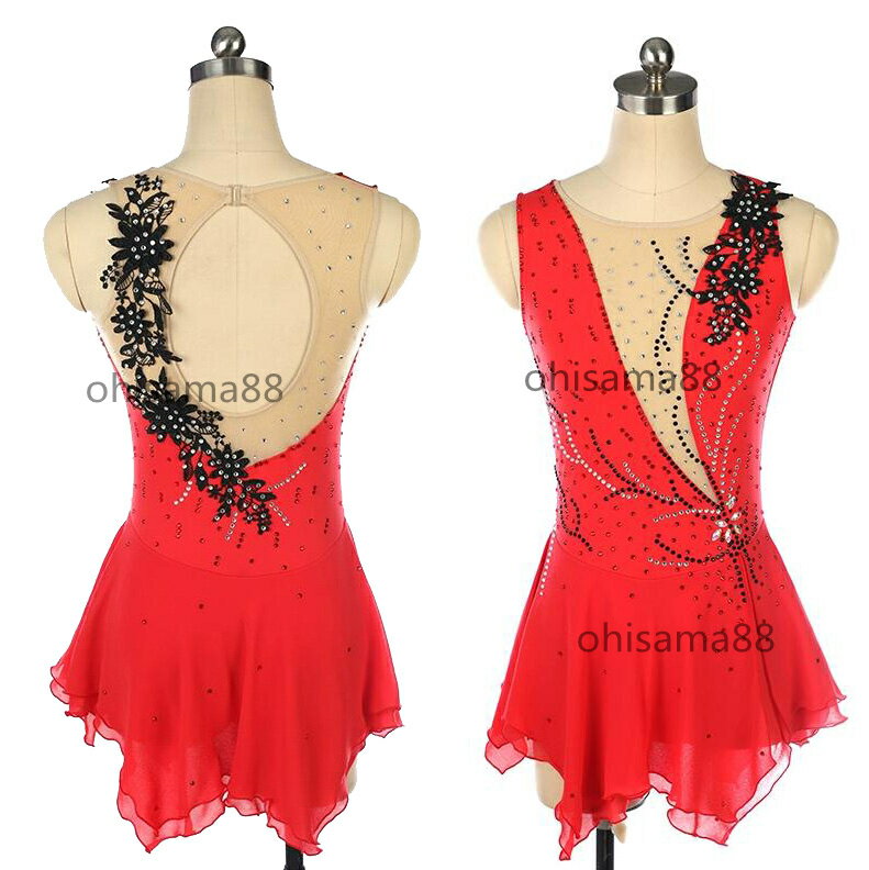 【送料無料】フィギュアスケート衣装 専用レオタード 試験 演出用 ワンピース アイススケートウェア レッスン用 スケートドレス 練習着 可愛い スケート衣装 ドレス 袖なし 競技着 スタンダード 子供 大人 ダンスドレス アイスダンス アイスダンス 舞台 イベント