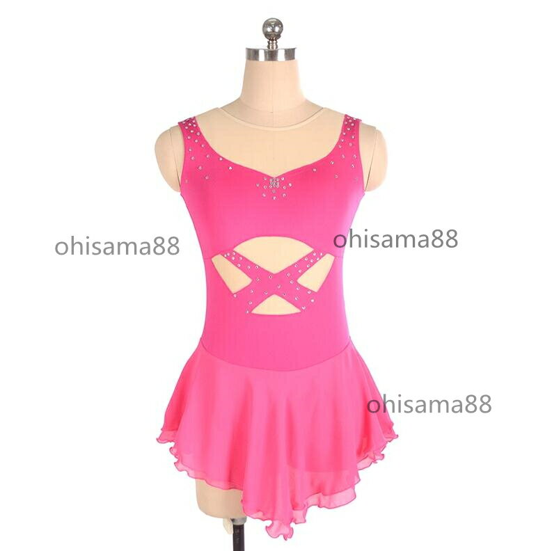 【送料無料】フィギュアスケート衣装 レッスン用 試験 練習着 ドレス 袖なし 可愛い アイス衣装 子供 大人 専用レオタード 競技着 アイススケートウェア アイススケートドレス キラキラ スケート衣装 スタンダード スケートドレス 演出用 舞台 女の子 skating skirt
