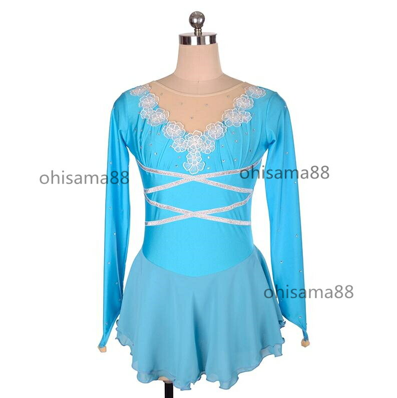 【送料無料】フィギュアスケート衣装 アイススケートドレス 可愛い 長袖 女の子 専用レオタード スケートドレス スタンダード キラキラ skating skirt スケート衣装 演出用 舞台 ドレス レッスン用 試験 練習着 アイススケートウェア 競技着 子供 大人 アイス衣装