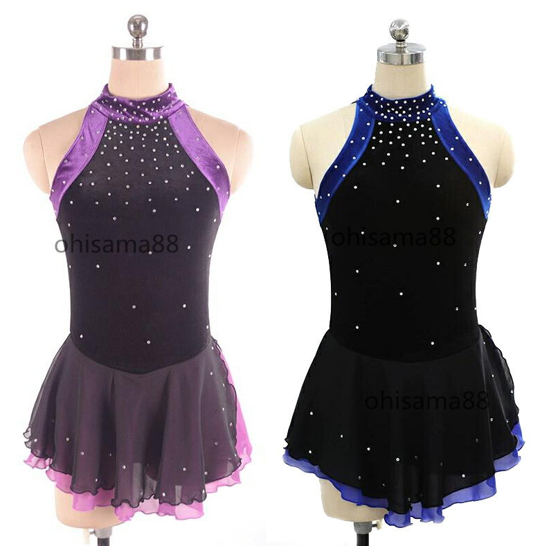 【送料無料】専用レオタード フィギュアスケート衣装 ドレス 競技着 子供 大人 アイススケートドレス キラキラ スケート衣装 スタンダード スケートドレス 可愛い アイス衣装 演出用 舞台 袖なし 女の子 skating skirt レッスン用 試験 練習着 アイススケートウェア