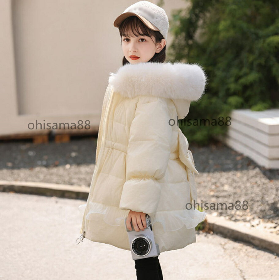 【送料無料】ダウンコート 中綿コート 女の子 暖かい ベビー服 キッズダウンコート トップス 防風コート 秋冬 可愛い キッズコート 通園 通学 中綿 子供服 フード付き 防寒コート ダウンジャケット 厚手 ジュニア お出かけ ロングコート シンプル おしゃれ 2