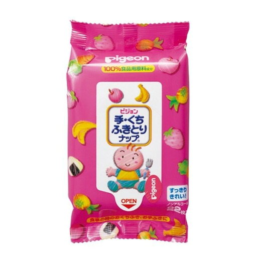 《ピジョン》 手・くちふきとりナップ おでかけ用 22枚入 《ピジョン》 手・くちふきとりナップ おでかけ用 22枚入