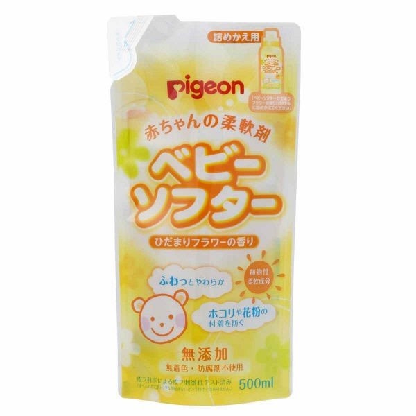 《ピジョン》 赤ちゃんの柔軟剤 ベビーソフタ― ひだまりフラワーの香り 詰めかえ用 500mL