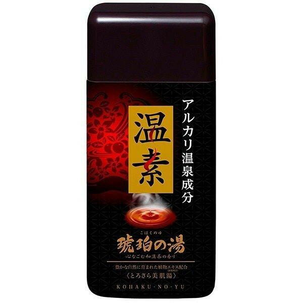 《アース製薬》 温素 琥珀の湯 とろさら美肌湯 600g 心なごむ和漢茶の香り (薬用入浴剤)