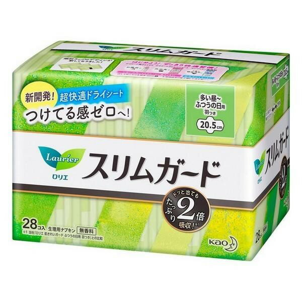 《花王》 ロリエ スリムガード 多い昼 ふつうの日用 羽つき 28コ入 返品キャンセル不可