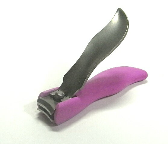 ゲーゾル（独）爪切 6.5cm　丸刃 ピンク色コンテナ“シャープな切味、爪飛び防止コンテナ付”爪やすり付..