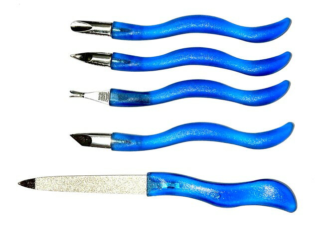 ゲーゾル（独）ネイルケアー 5点セット（クリアーブルー）