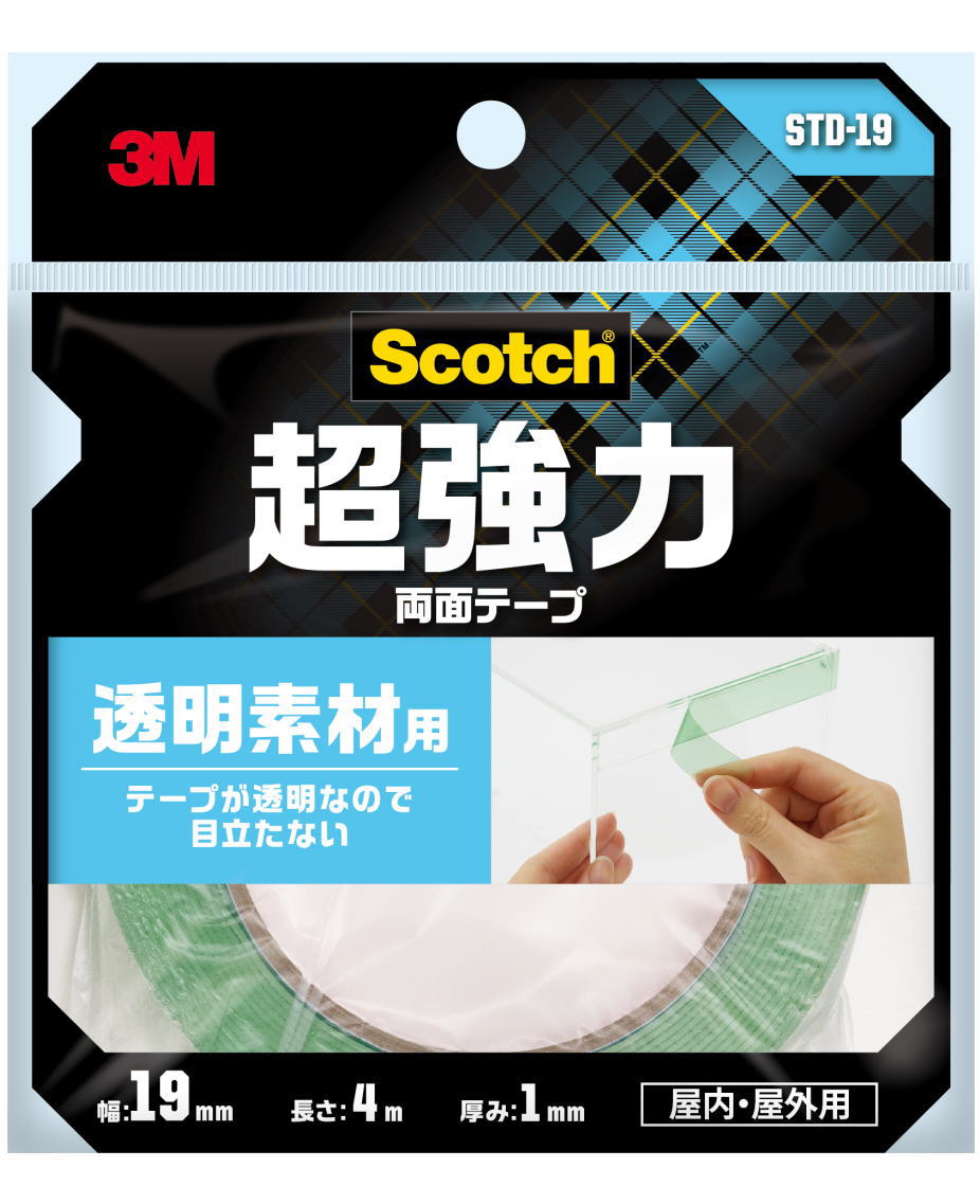 3M（スリーエム）　超強力両面テープ透明素材用　（STD－19）　19×4m