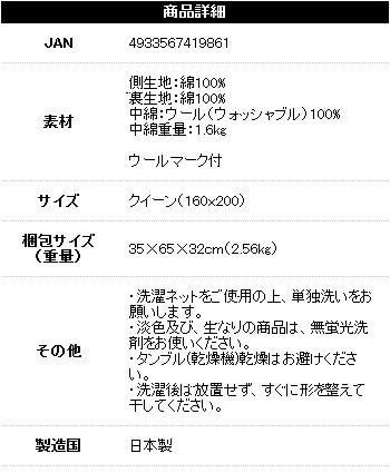 日本製 洗えるウール100％敷パッド(消臭 吸湿)クイーン　555804【送料無料】【大川家具】【160420】【smtb-MS】【MDT】【SRT】