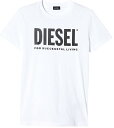 ディーゼル メンズ クルーネック Tシャツ T-DIEGOS-LOGO 00SXED-0AAXJ DIESEL ブラック ホワイト メンズ レディース 男女兼用