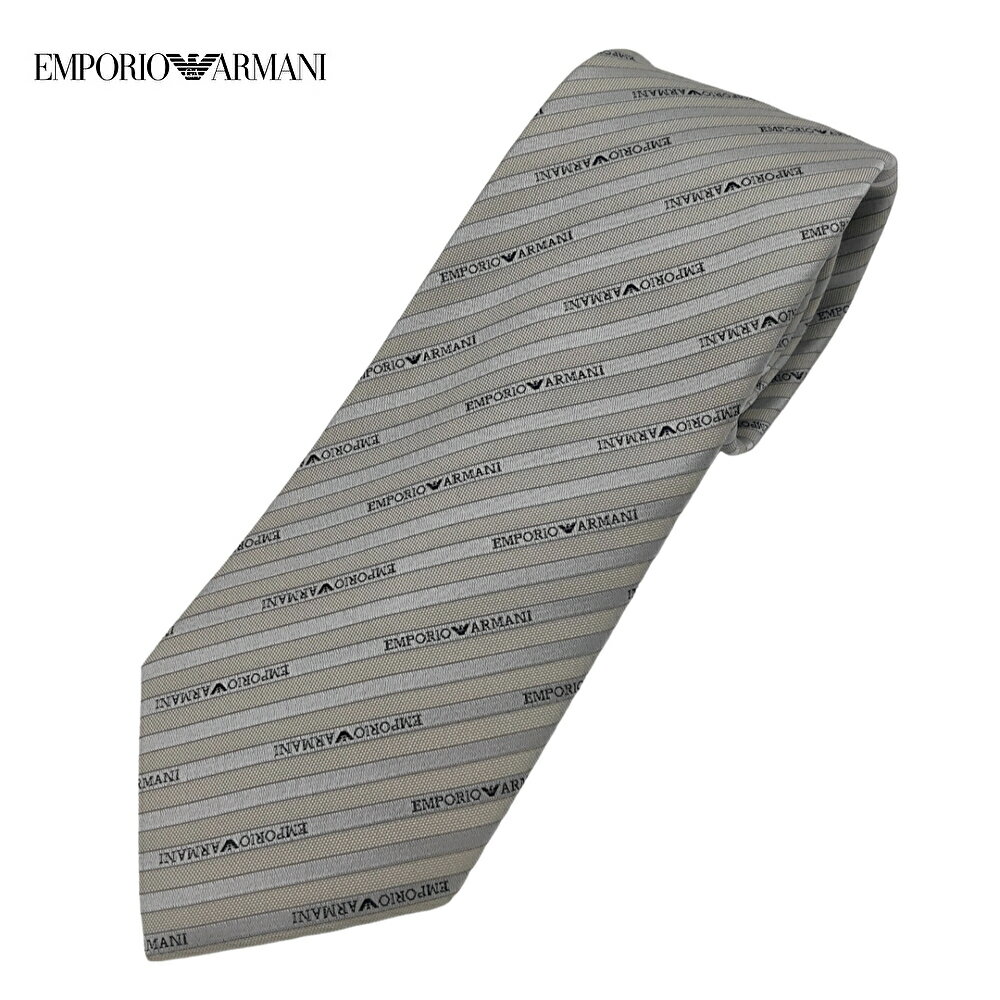 エンポリオアルマーニ ジャガードネクタイ 8.5cm幅 340182-2R605-00217 EMPORIO ARMANI シルバー シルク ギフト プレゼント ビジネス 入社 父の日 社会人