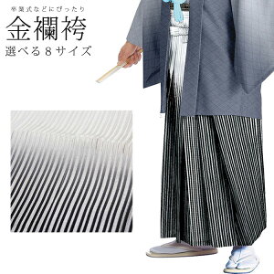 金襴袴 男 メンズ 行灯袴 はかま 袴 1柄8サイズ 卒業式 成人式 稽古 紳士 おとこ 着物 男袴 袴男児 金 銀 黒 ぼかし 縞 亀甲 龍 源氏香 お取寄せ通販セール