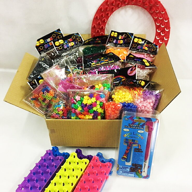 【あす楽】【送料無料】ルームバンド スペシャルBOX LoomBands 可愛いカラフルバンド セット【レインボールーム FunLoom 対応】| ゴム ファンルーム ブレスレット バンド キット アクセサリー パーツ カラー カラフル チャーム ビーズ 玩具 おもちゃ キッズ プレゼント