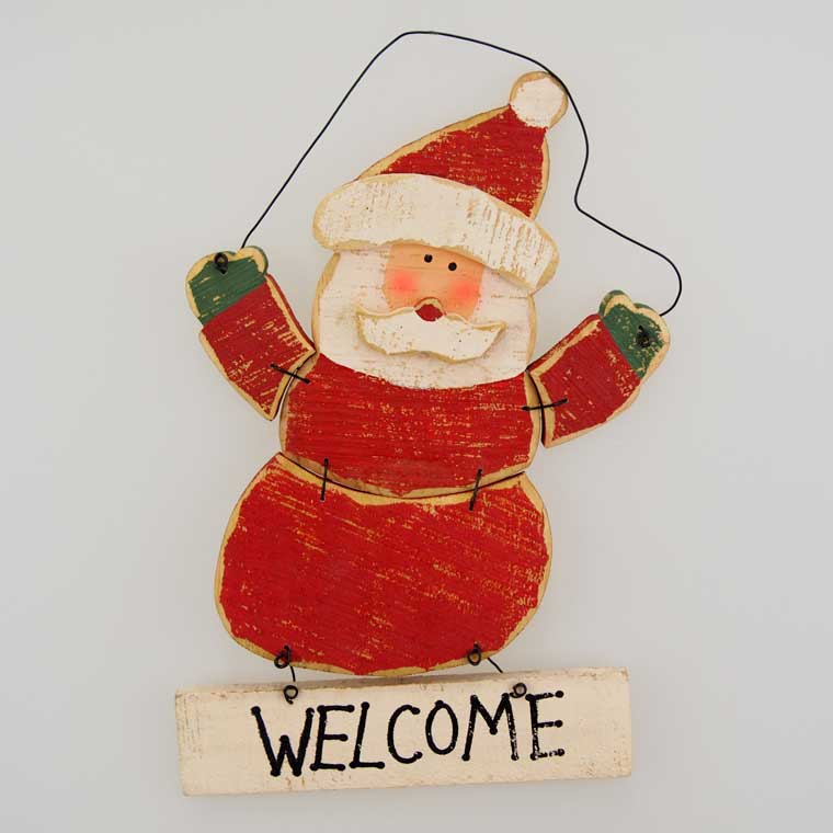 Rakuten - クリスマスハンギング welcome 木製 アンティーク レトロ クリスマス オーナメント フッキング ハンギング 壁掛け おしゃれ かわいい 玄関 部屋 雑貨 小物 飾り 飾り付け 装飾 北欧 パーティー キッズ 子供 男の子 女の子 在庫処分 セール