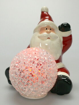 LEDセラミックライトクリスマスボールサンタ【クリスマス雑貨/クリスマスライト】