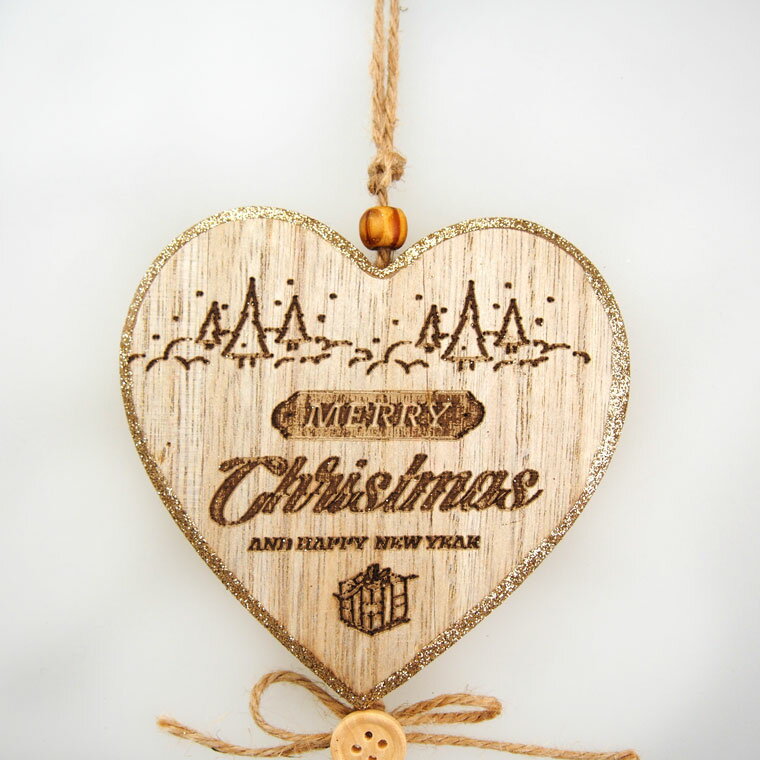 ウッドクリスマスハートハンギング クリスマス クリスマスオーナメント オーナメント 北欧 木製 おしゃれ かわいい 小物 雑貨 飾り付け 飾り 装飾 クリスマスツリー G2