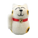 \5と0の日10%OFFクーポン&エントリーP5倍/ウール招き猫 お正月 迎春 縁起物 玄関 卓上 テーブル おしゃれ かわいい 飾り 装飾 おしゃれ ねこ 金運 お歳暮 笑顔 置物 店内 装飾 飾り付け