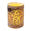 【マラソン限定最大2000円OFFクーポン配布】白樺LEDクリスマスキャンドル型ライトスノーマン おしゃれ かわいい 北欧 卓上 テーブル 飾り 装飾 置物 雑貨 LEDライト 電飾 電池式 キャンドル ろうそく ローソク インテリア オブジェ デコレーション