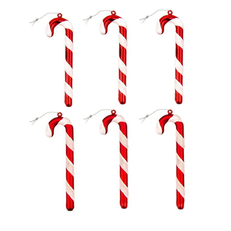 クリスマスステッキオーナメント6個セット クリスマス クリスマスオーナメント オーナメント 北欧 アンティーク インテリア おしゃれ かわいい ラメ グリッター キラキラ 小物 雑貨 飾り付け 飾り 装飾 クリスマスツリー 海外のサムネイル
