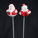 レジンクリスマスピックサンタ&スノーマン2本セット レジン クリスマス おしゃれ かわいい 北欧 ナチュラル 温かい 卓上 飾り 飾り付け 装飾 置物 小物 雑...