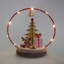 【在庫処分お買い得】LEDウッドクリスマスラウンドトナカイスタンド 全4色 レッド&ゴールド&ピンク&ブラック プレゼントボックス クリスマスツリー 雑貨 ツリーライト スター 星 雪 置物