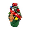 バケツベアツリー ミニクリスマスツリー レッド 熊 ミニツリー 卓上 置物 デスク テーブル 北欧 ナチュラル ミニ 小物 おしゃれ かわいい オーナメント 高級 豪華 上品 装飾 セット 飾り 飾り付け ギフト クリスマス 国内生産